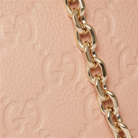 GG Emblem super mini bag in light pink leather 